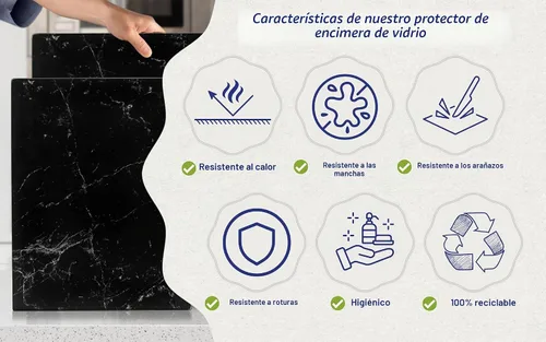 Vista 2 de Tabla de cortar de vidrio Kitchenville 16"x12": Protector de encimera de vidrio templado para la cocina - Duradero - Resistente a los arañazos
