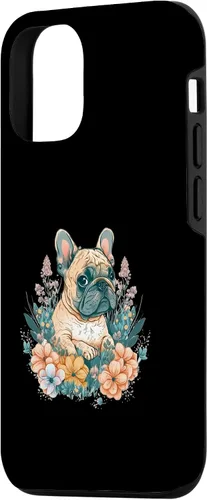 Vista 2 de iPhone 15 Bulldog Francés Asia Arte Japón China Amante de la Naturaleza Frenchie Caso