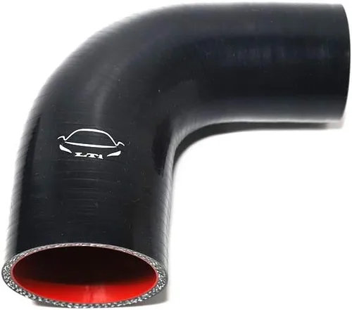Vista 32 de Manguera de silicona reforzada de 4 capas de alto rendimiento de 2"-2.25" ID codo reductor acoplador de 90 grados para turbo/intercooler/tubería