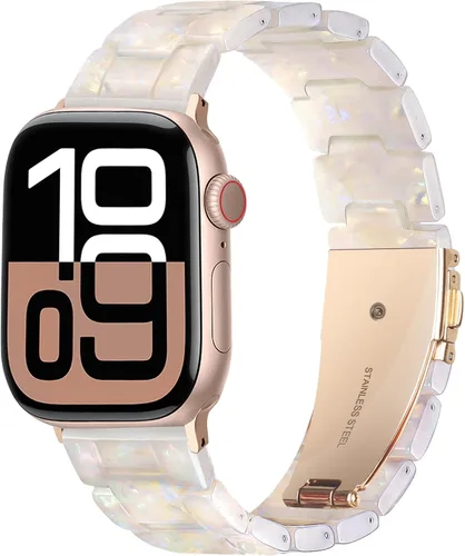Vista 17 de HOPO Compatible With Apple Watch Band Thin Lightweight Resin Strap Bracelet Fashion Wristband Replacement For iWatch Bands Series Ultra 11 10 9 8 7