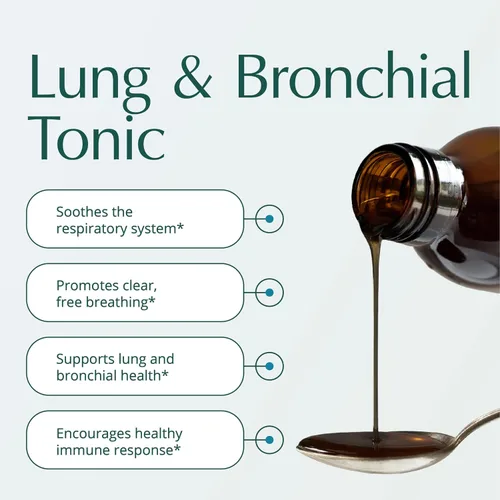 Vista 2 de Natura Health Products Tónico pulmonar y bronquial: calma y tonifica el sistema respiratorio, con extracto de hoja de gordolobo, tomillo, fenogreco