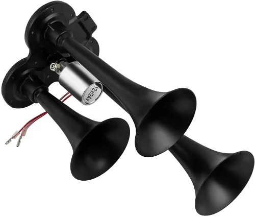 Vista 4 de STAYTOP Tren eléctrico Camión Bocina de aire 150dB 3 trompeta coche bocina de aire 12V para camiones motocicleta Pickup trenes coches barcos