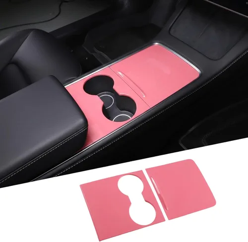 Vista 7 de Kit de cubierta de consola central, cubierta de consola central de ABS para Tesla Model 3 2021-2023, a prueba de líquidos, protección UV, lujosa