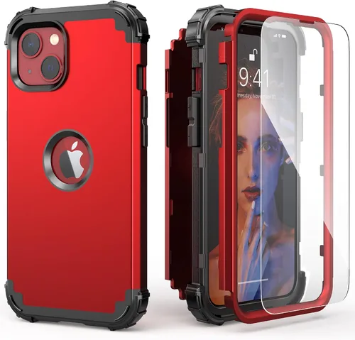 Vista 11 de IDweel Funda para iPhone 13 con Protector de Pantalla, para Funda iPhone 14, Híbrida Resistente a Golpes de Servicio Pesado Protección Cubierta Dura
