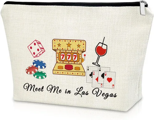 Vista 8 de Sazuwu Bolsa de maquillaje para mujer, Encuéntrame en Cancún, Tema playero