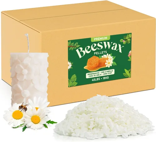 Vista 17 de NORVENCE Gránulos de cera de abejas 4.5 KG, cera de abejas blanca pura y natural para hacer velas, cuidado de la piel DIY, bálsamo labial, jabón