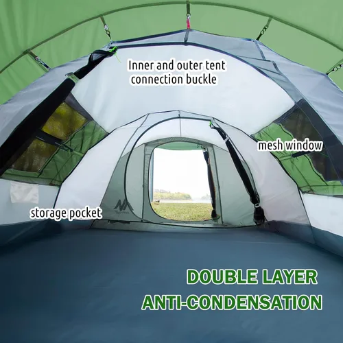 Vista 4 de AYAMAYA Waterproof 6 Person Easy Pop Up Tents for Camping with Vestibule