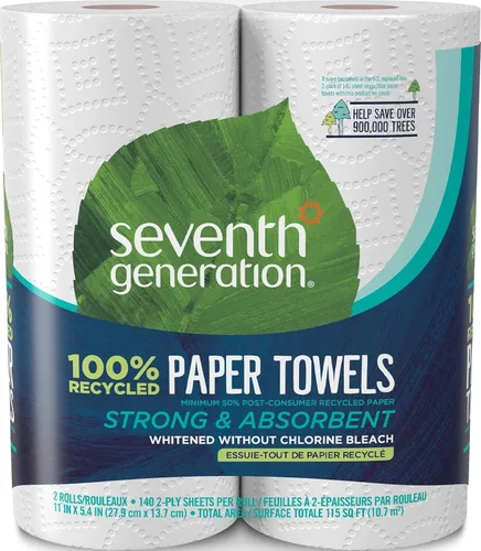 Vista 11 de Seventh Generation Toallas de papel, 100% papel reciclado, 2 capas, 1 rollo (el embalaje puede variar)