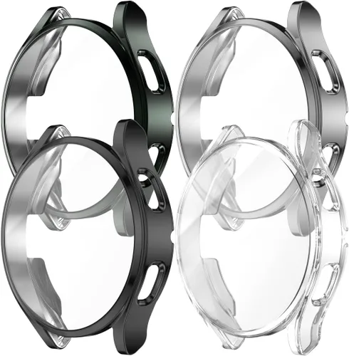 Vista 26 de Rc-Z para Samsung Galaxy Watch 5/Galaxy Watch 4 de 40 mm, paquete de 4 fundas de TPU suave con cubierta completa para la cara, protector de pantalla