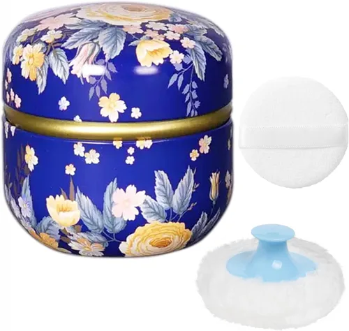 Vista 8 de Estuche de Polvo Corporal WEMEGA con Aplicador de Polvo, Contenedor de Polvo, Caja de Té para Polvo Corporal y Facial para Bebés y Mujeres, Estuche