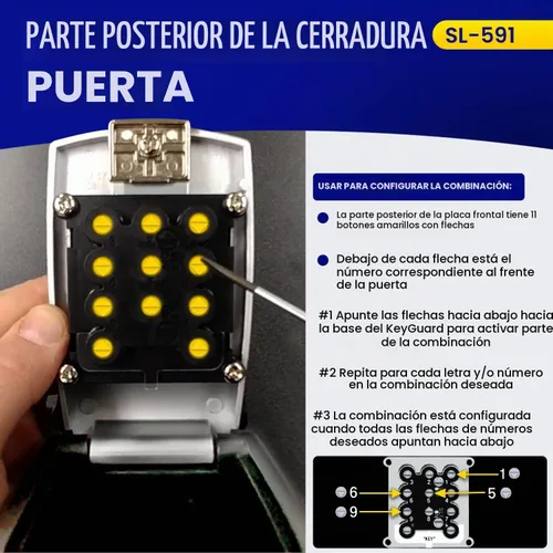 Vista 5 de KeyGuard Pro SL-591 - Caja de bloqueo con botón de golpe para vidrio del automóvil, Negro