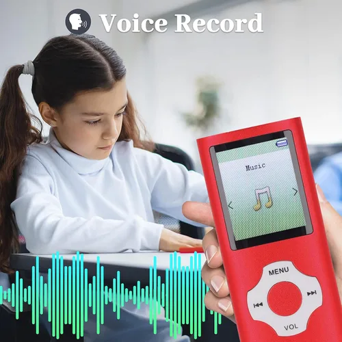Vista 3 de Reproductor MP3 MP4 con Bluetooth 5.0, reproductor de música portátil de alta fidelidad sin pérdidas con altavoz, reproductor de música de video