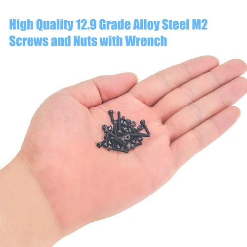 Vista 5 de DYWISHKEY 420 piezas M2 x 0.157 in/0.236 in/0.315 in/0.394 in/0.472 in/0.630 in/0.787 in, cabeza hexagonal de acero de aleación de grado 12.9