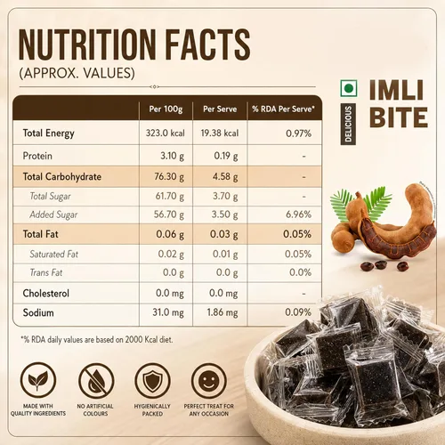 Vista 2 de Shadani Imli Bite (tamarindo indio) Caja – Indian Special sabor agridulce picante 160 gr (5.64oz)