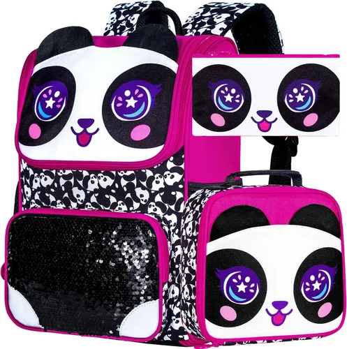 Vista 51 de KLFVB Mochila de 3 piezas para niñas y niños, bolsa de libros de dinosaurio de unicornio de 15 pulgadas con lonchera, bolsa escolar preescolar