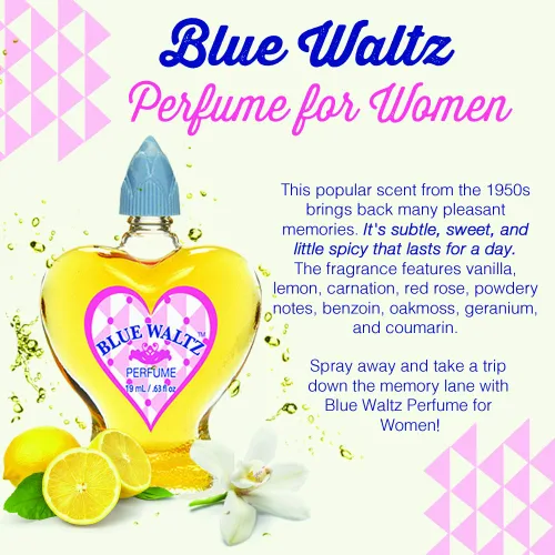 Vista 3 de Clubman Perfume de vals azul para mujer, 0.5 onzas, Perfume clásico, paquete de 3
