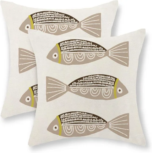 Vista 66 de Fundas de Almohada de Antílope 16x16 Paquete de 2, Fundas de Almohada Decorativas con Estampado de Piel de Animal Azul Marino, Fundas de Almohada