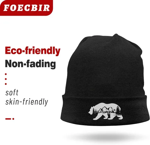 Vista 4 de FOECBIR Gorro para hombre y mujer, gorro de invierno, suave y cálido, unisex, gorro de calavera, ligero para mujer, Bear1