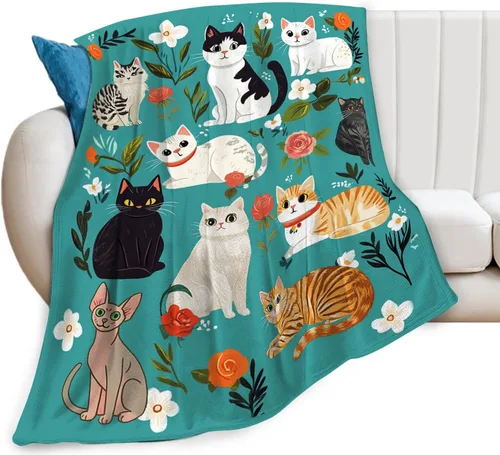 Vista 18 de Manta de llama, manta de alpaca, mantas de regalo con flores, ropa de cama de felpa de franela para niñas, mujeres, hombres, niños, amantes