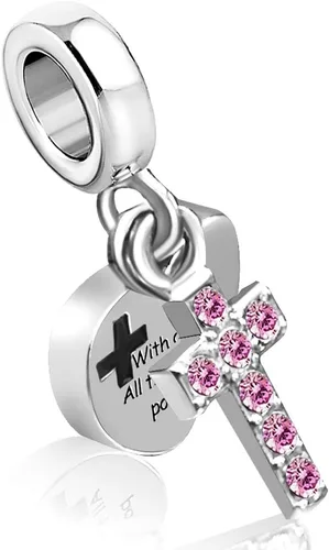 Vista 3 de Dijes de cuentas colgantes de cumpleaños de Dios religioso con cruz para mujer, joyería para pulseras de mamá, esposa, hermana