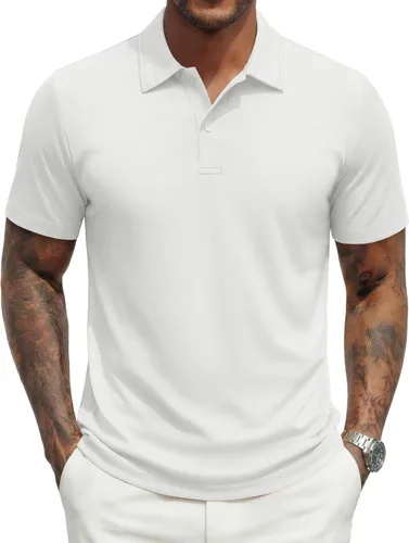 Vista 19 de MAGNIVIT Mens Polo Shirts Short Sleeve Moisture Wicking Breathable UPF80+ Casual & Athletic Collared Golf Shirts