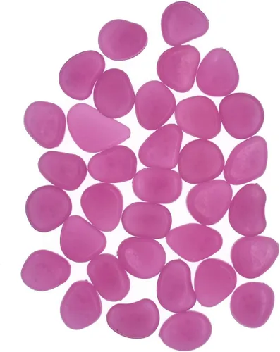 Vista 17 de QTTLLI 100 piedras brillantes que brillan en la oscuridad, piedras decorativas para jardín, camino, pasarela, patio, pecera, color violeta