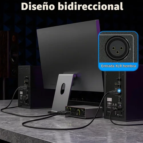 Vista 4 de Cyberguys! Cable de 0.138 in a XLR, cable de audio macho de 1/8 a XLR, conector TRS Jack, niquelado con chaqueta de PVC, cable equilibrado