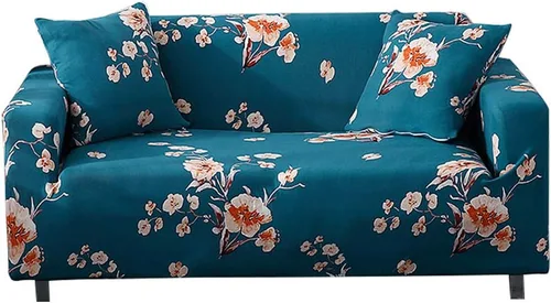 Vista 27 de HOOBUY Funda de sofá estampada, Funda elástica para sillón, funda de sofá biplaza con patrones para sillón con cojines de 2 plazas, Juego de sofá Bd