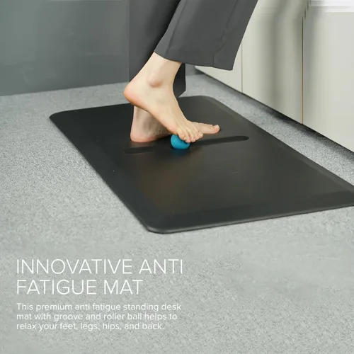 Vista 6 de POUT F1 Tapete antifatiga para escritorio de pie con bola de masaje rodante, para oficina, cocina, garaje y lavandería, 20 x 39 pulgadas, tamaño 3/4