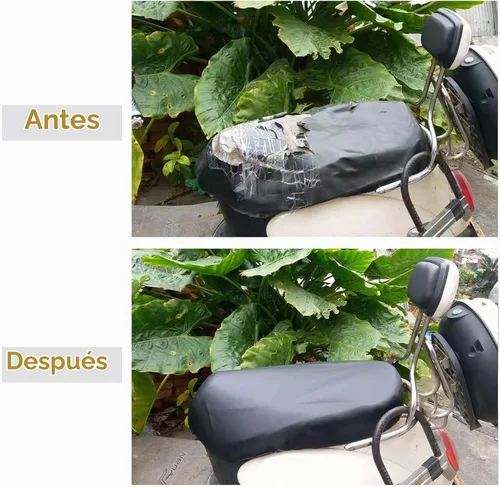 Vista 6 de Minho Funda de asiento de motocicleta, fundas de asiento de neopreno, accesorios de ciclomotor, material universal, impermeable, de cuero elástico