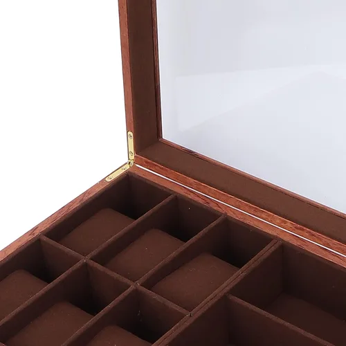 Vista 8 de Watch Glasses Box, Watch Holder with Glass, 6+3 Slot Watch Case Jewelry Box Gift Holder Jewelry Display Box Watch Sunglasses Storage