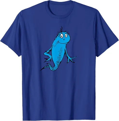 Vista 25 de Dr. Seuss Blue Fish Character - Camiseta con licencia oficial Negro