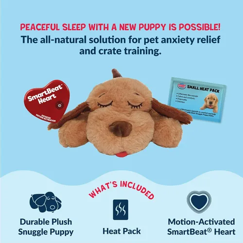 Vista 4 de Snuggle Puppy Junior - Juguete para cachorros de razas pequeñas, juguete de peluche más pequeño con pulso de sensación real, diseñado
