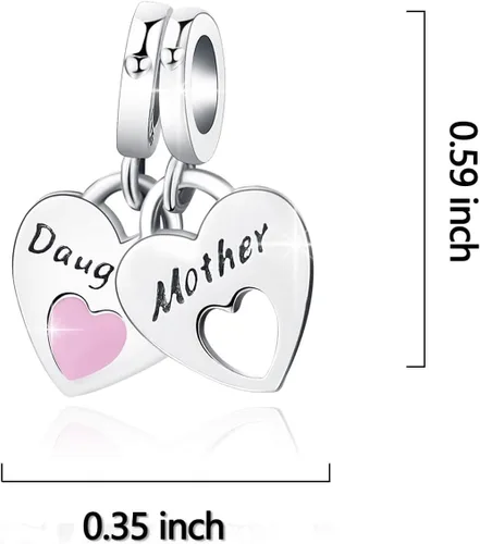 Vista 7 de Dijes familiares de joyería para mujer, plata de ley 925, para pulseras, collares, día de San Valentín, día de la madre, regalo de joyería para mujer