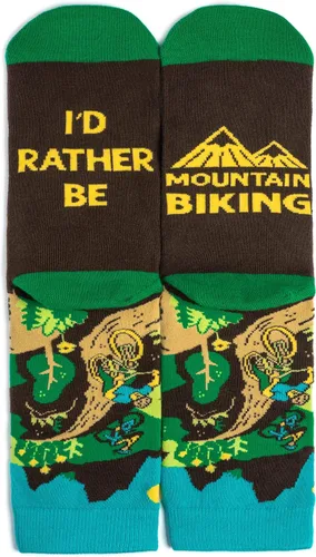 Vista 4 de I'd Rather Be - Calcetines divertidos para hombres y mujeres, regalos para golf, caza, camping, senderismo, esquí, lectura, deportes y mucho más