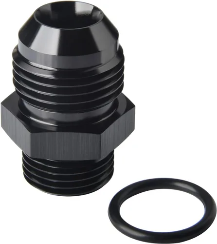 Vista 31 de 4AN macho a 4AN ORB con junta tórica Boss adaptador de riel de bomba de combustible de aluminio negro