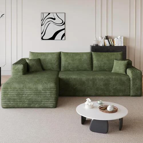 Vista 18 de Sofá seccional Cloud de 96 pulgadas, sofá deshuesado para sala de estar, sofá modular con asiento profundo, sofá de pana cómodo y esponjoso con Negro