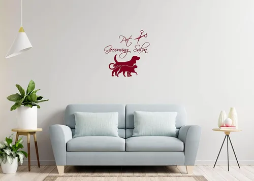 Vista 3 de Wall Decals Dog Cat Accessories Vinyl Decal Pet Grooming Salon Sticker Pet Shop Puppy Pets Animals Home Art Kids Nursery Decor Interior Design KT171