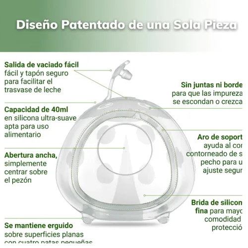 Vista 5 de haakaa - Colector de leche Ladybug de 40 ml, copa de lactancia portátil, cubierta suave, recipiente de leche materna, extractor portátil de leche