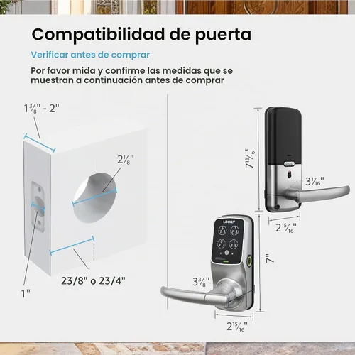 Vista 9 de Lockly Secure Plus - Cerradura inteligente Bluetooth para puerta, entrada sin llave con teclado digital PIN Genie®, cerradura de puerta delantera
