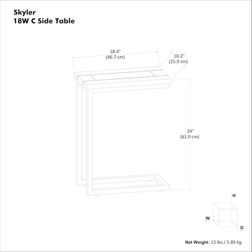 Vista 2 de SIMPLIHOME Skyler C - Mesas laterales en forma de C