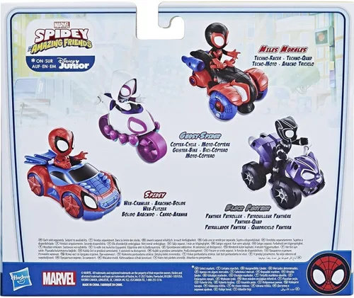 Vista 5 de Figura de acción Marvel Spidey and His Amazing Friends Spidey y vehículo de rastreador web, para niños a partir de 3 años