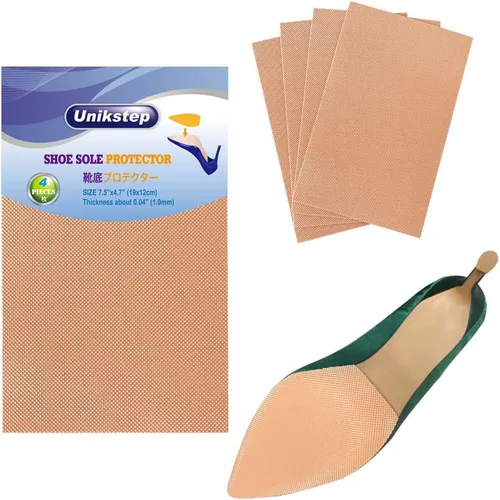 Vista 9 de Unikstep 4 protectores de suela de zapatos, almohadillas antideslizantes para la parte inferior del zapato y el talón, adhesivo autoadhesivo Negro