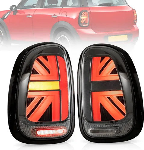 Vista 15 de Ensamble de luces traseras VLAND Compatible con BMW Mini R50 R52 R53 2001-2006, lámpara trasera Union Jack con DRL dinámico, luz trasera con señal