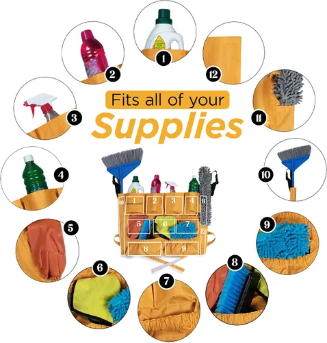 Vista 4 de Bolsa Caddy para Cubo de Basura Se ajusta a cubos de 32-55 galones Compatible con Brute y Uline Vinilo resistente Delantal para contenedor