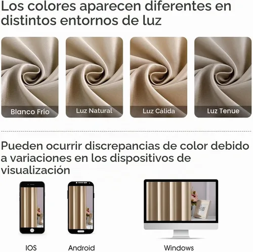 Vista 8 de HOMEIDEAS 2 paneles de cortina de seda sintética, cortinas opacas para dormitorio Beige/Oro Champán