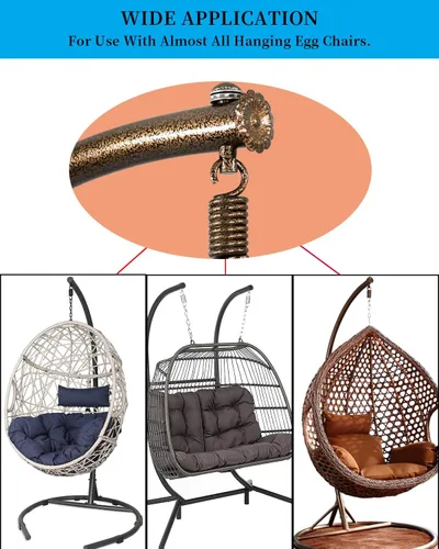 Vista 6 de Kit de hamaca para colgar – Silla de hamaca con forma de huevo, pasador de resorte, 500 libras para colgar cestas, sillas hamaca y columpios