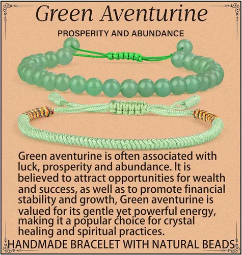 Vista 21 de LPBeads Pulsera de piedra natural hecha a mano de tamaño ajustable