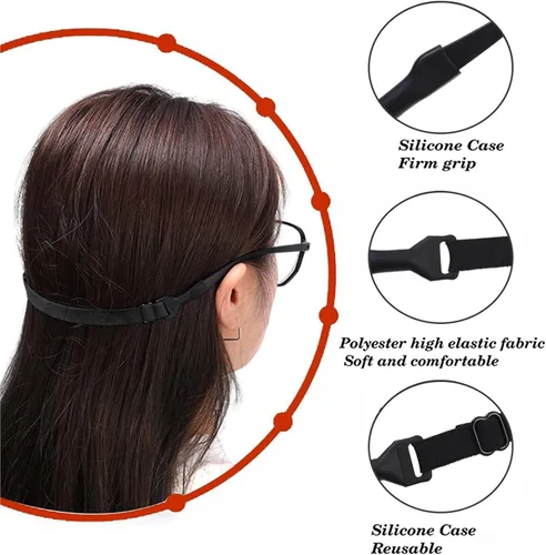 Vista 4 de Correa de gafas para deportes, 50 unidades, cordón ajustable para el cuello