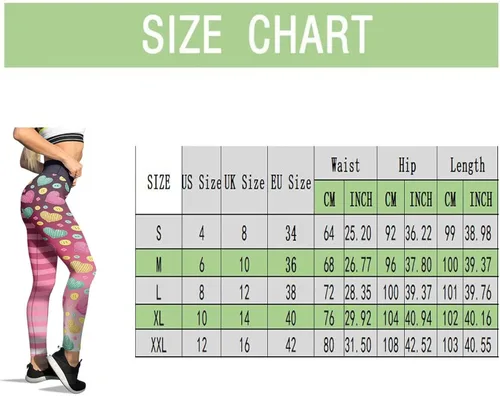 Vista 6 de Holzkary Leggings no transparentes para mujer diseño de corazón estampado de corazones